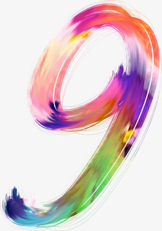 海报线条数字9效果免抠