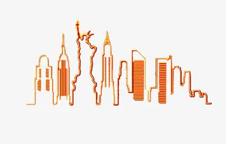 霓虹灯下的美国素材免抠