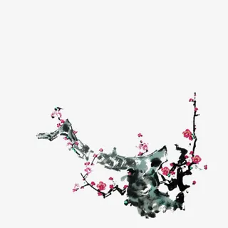 水墨梅花免抠