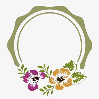 卡通花朵装饰边框免抠