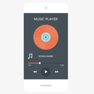 黑色音乐播放免抠