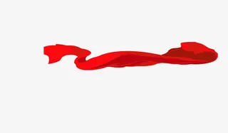 红色喜庆飘带免抠