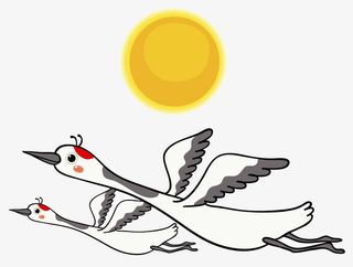 在天空中飞翔的大雁免抠