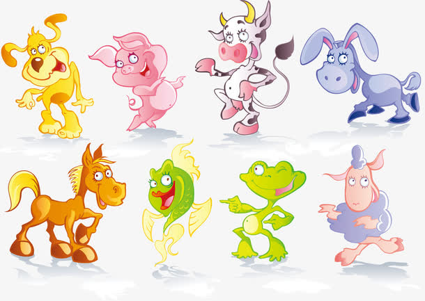 可爱卡通动物矢量素材免抠