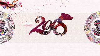 大气中国风新年快乐狗年新年海报高清