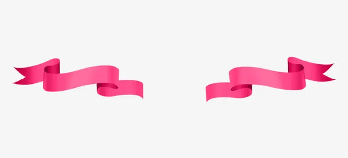 卡通手绘粉色丝带类目边框免抠