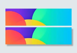 简约炫彩个性多边形背景banner