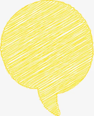 手绘黄色圆形对话框免抠