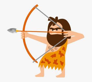 矢量远古人射箭素材免抠