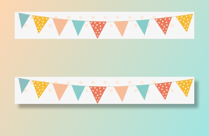 卡通三角吊旗彩旗免抠