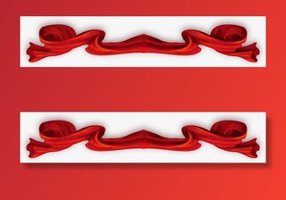红色丝带装饰免抠