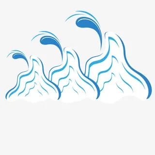 矢量手绘水浪免抠