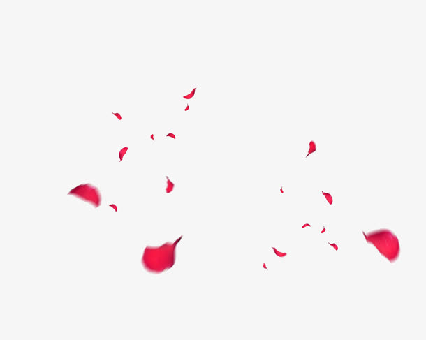 红色的玫瑰花花瓣模糊效果免抠
