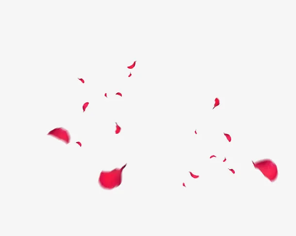 红色的玫瑰花花瓣模糊效果免抠