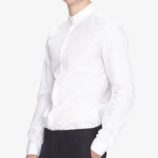 男士帅气白色衬衣免抠