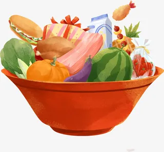 春节节日美食装饰元素免抠