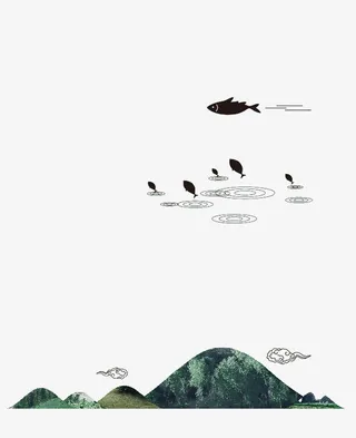 中国风鱼创意地产广告免抠