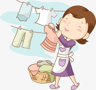 晾衣服的女人免抠图免抠