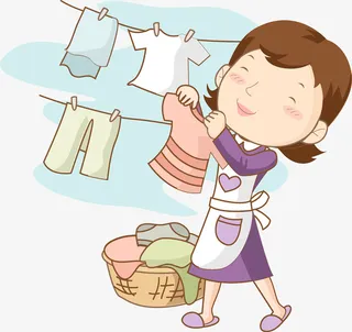 晾衣服的女人免抠图免抠
