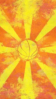 黄色篮球图案背景图高清