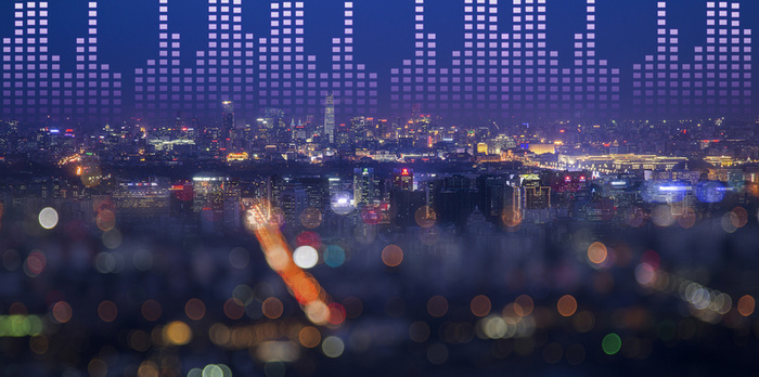 城市夜景霓虹灯平面广告高清