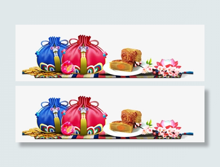 产品实物礼包月饼梅花免抠