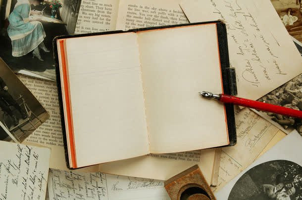 复古笔记本背景免抠