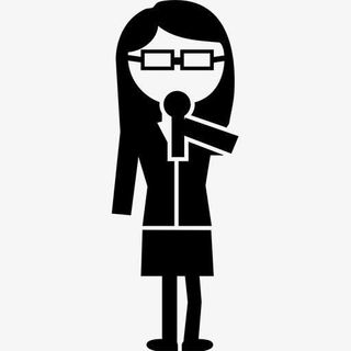 黑色卡通女主持人免抠