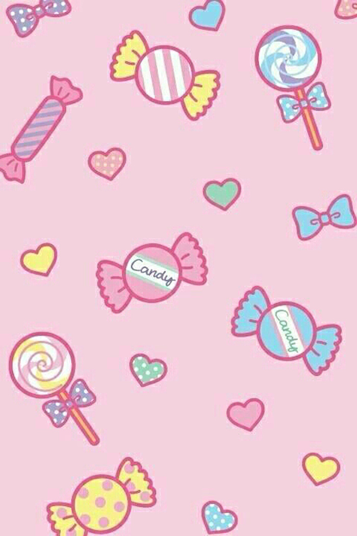 粉色卡通糖果平面背景高清