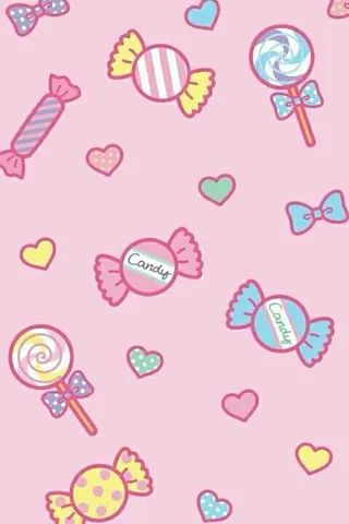 粉色卡通糖果平面背景高清