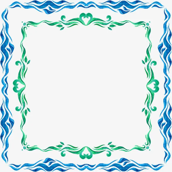 矢量小清新水波纹图案免抠