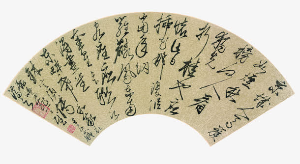 中国风行字扇免抠