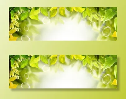 春天绿色背景免抠背景banner海报元素