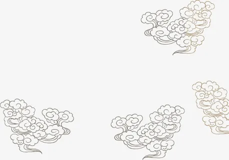 中秋节手绘中国风祥云免抠