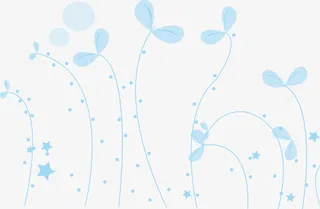 蓝色线条花纹免抠