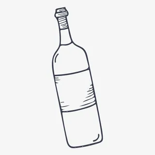 手绘红酒瓶免抠