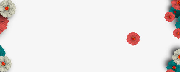 3D立体彩色花朵边框免抠