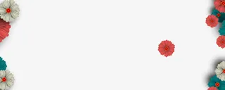 3D立体彩色花朵边框免抠