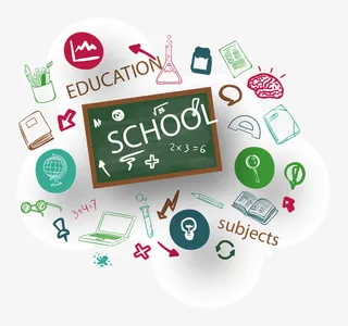 彩绘校园元素1免抠