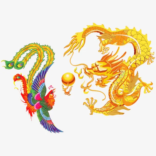 金龙彩凤底纹免抠