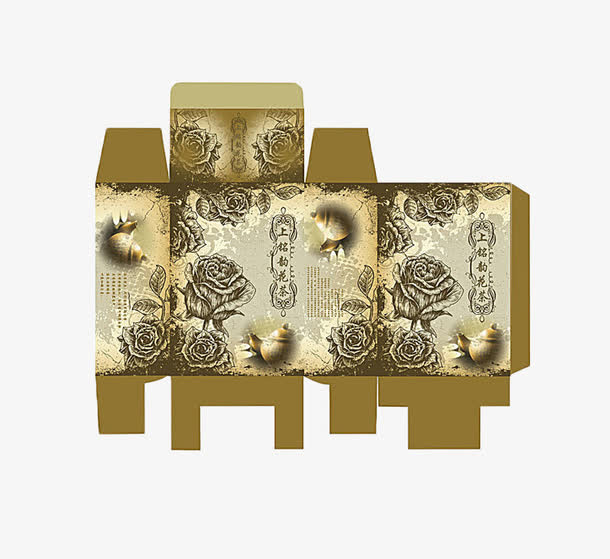 中国风传统包装盒展开图免抠