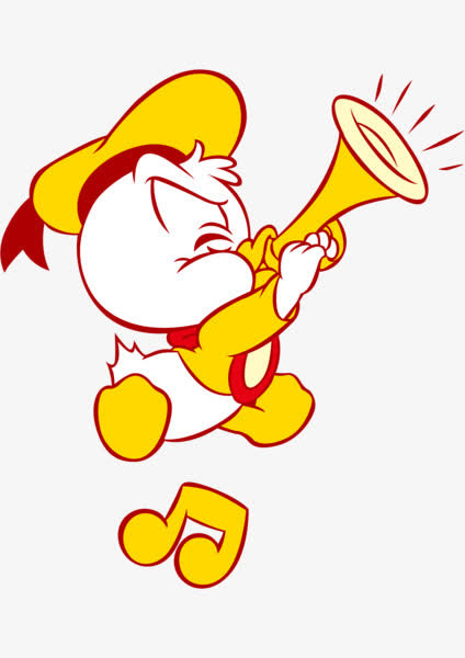 吹喇叭小鸭子免抠