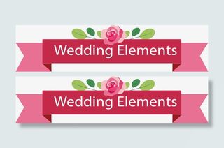 粉色彩带标题框免抠