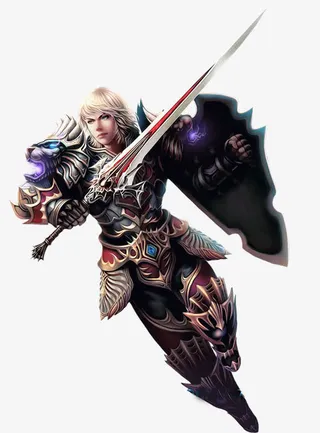 长剑盾牌战士彩绘免抠