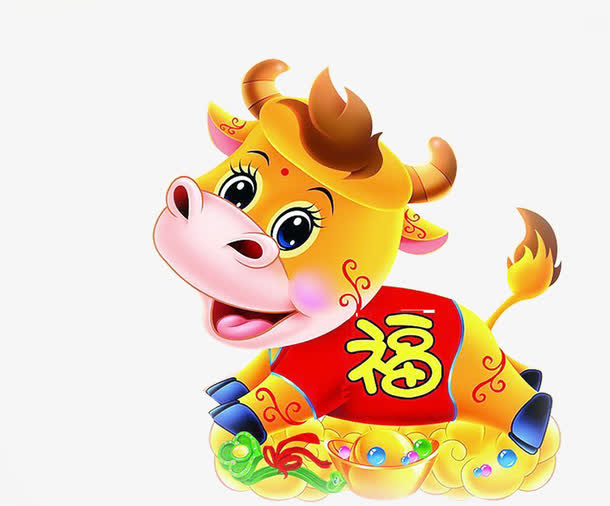 手绘牛年健康教育图片免抠