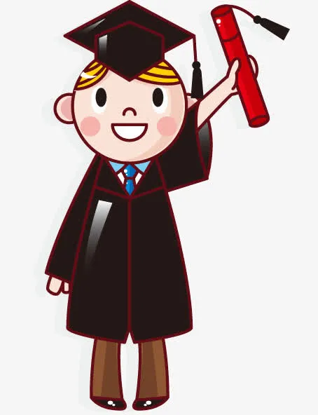 手绘女孩博士免抠