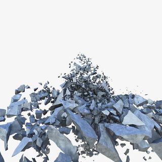 漂浮的岩石碎片免抠