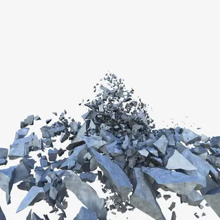 漂浮的岩石碎片免抠