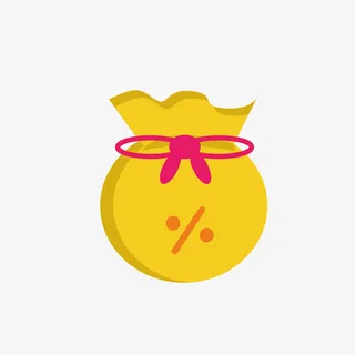 矢量简约粉色锦囊钱袋免抠