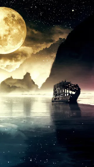 梦幻星空大海H5背景高清